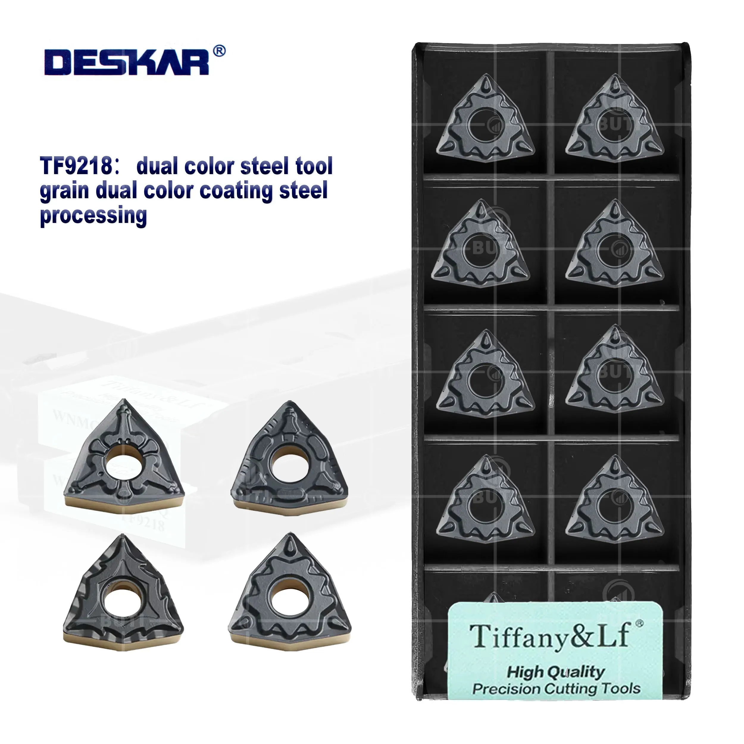 

DESKAR 100% оригинальное двухцветное стальное лезвие WNMG080408 080404 080412-TM CM CQ HQ TF9218 токарный станок с ЧПУ Двухцветный карбидный фрезерный станок