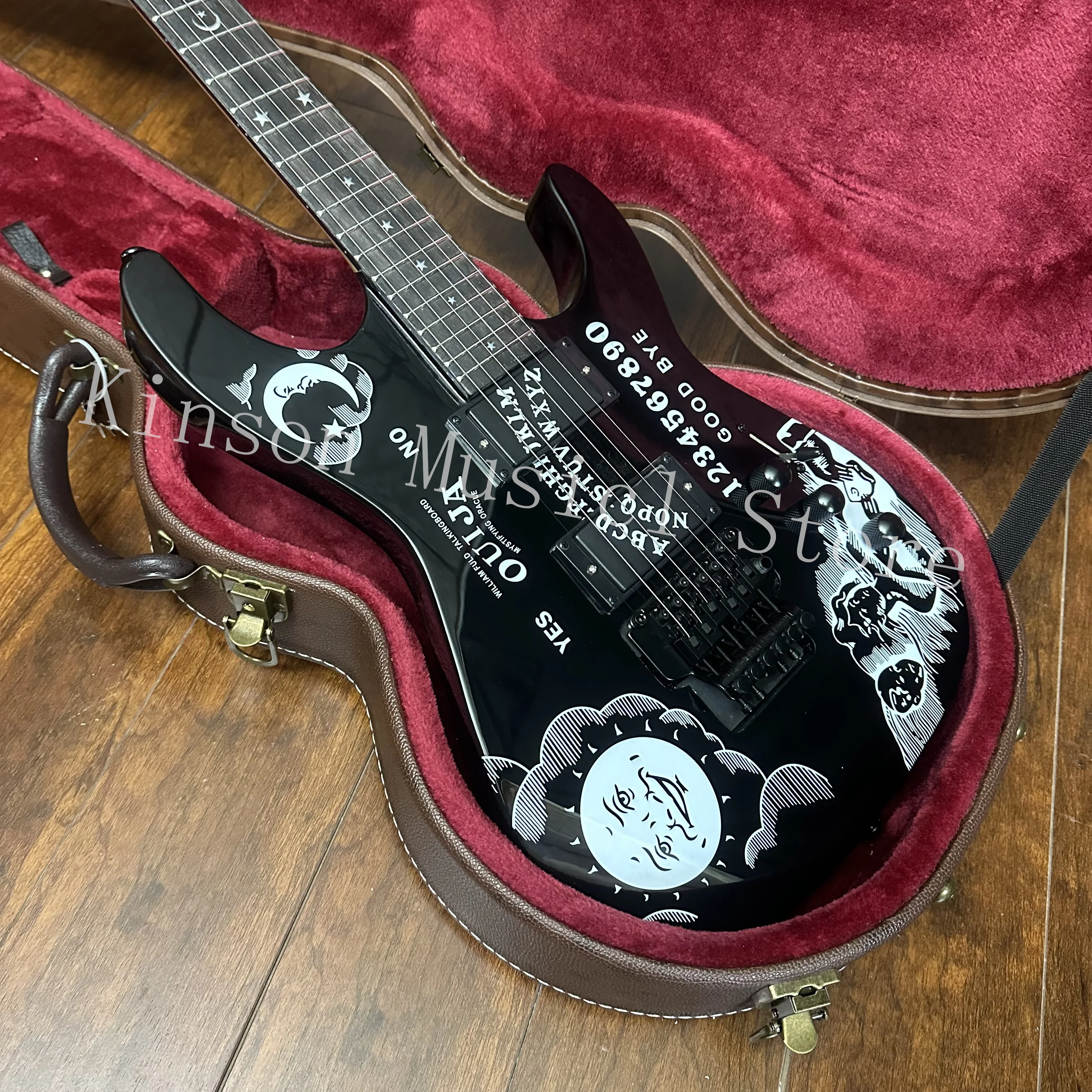 Top Quality ESP Custom Shop KH-2 Ouija Kirk Hammett Cynthia Black Electric Guitar