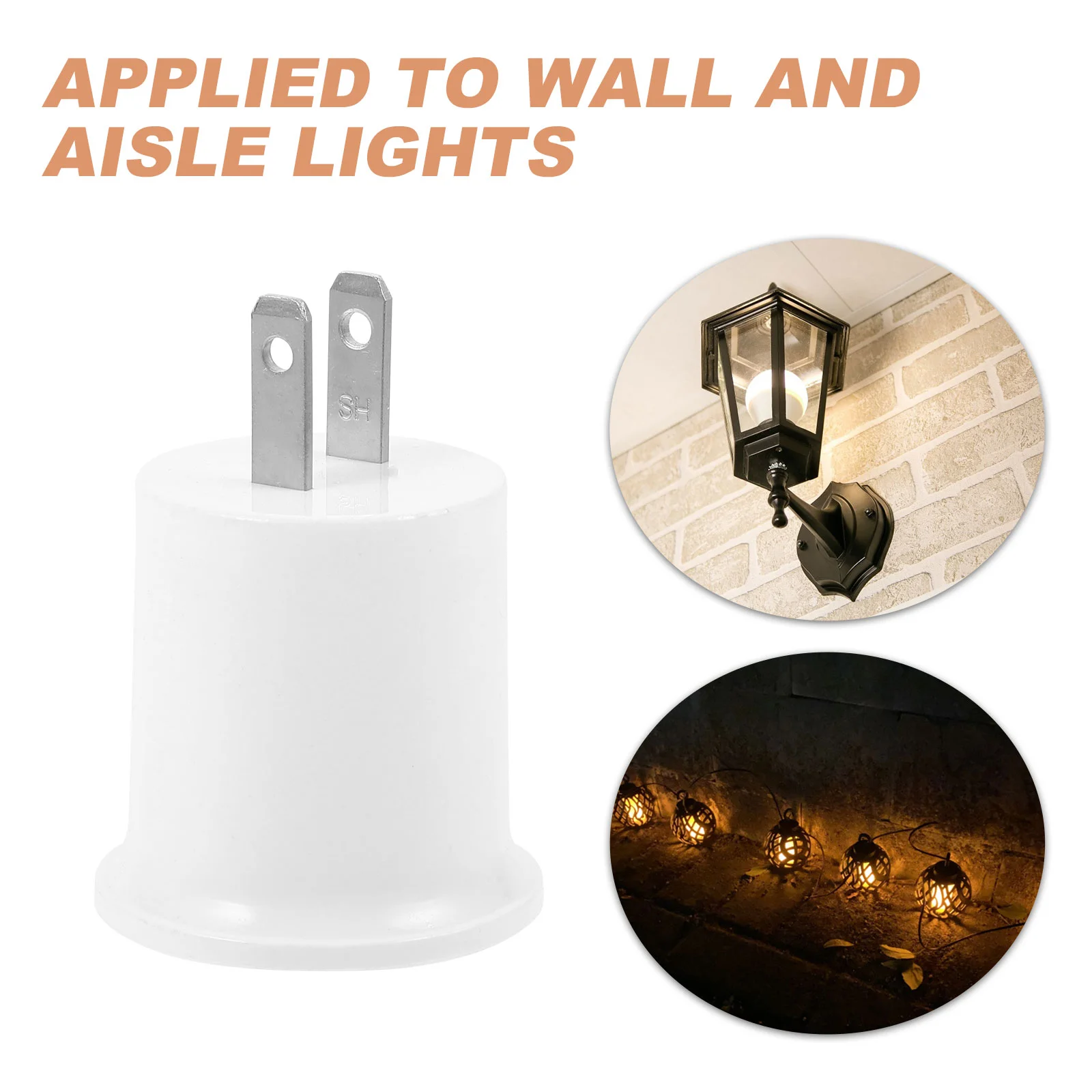 3 Pcs Light Bulb E26 Conversion Socket Plug in Lamp Holder Thread E27 White Adapter Wall