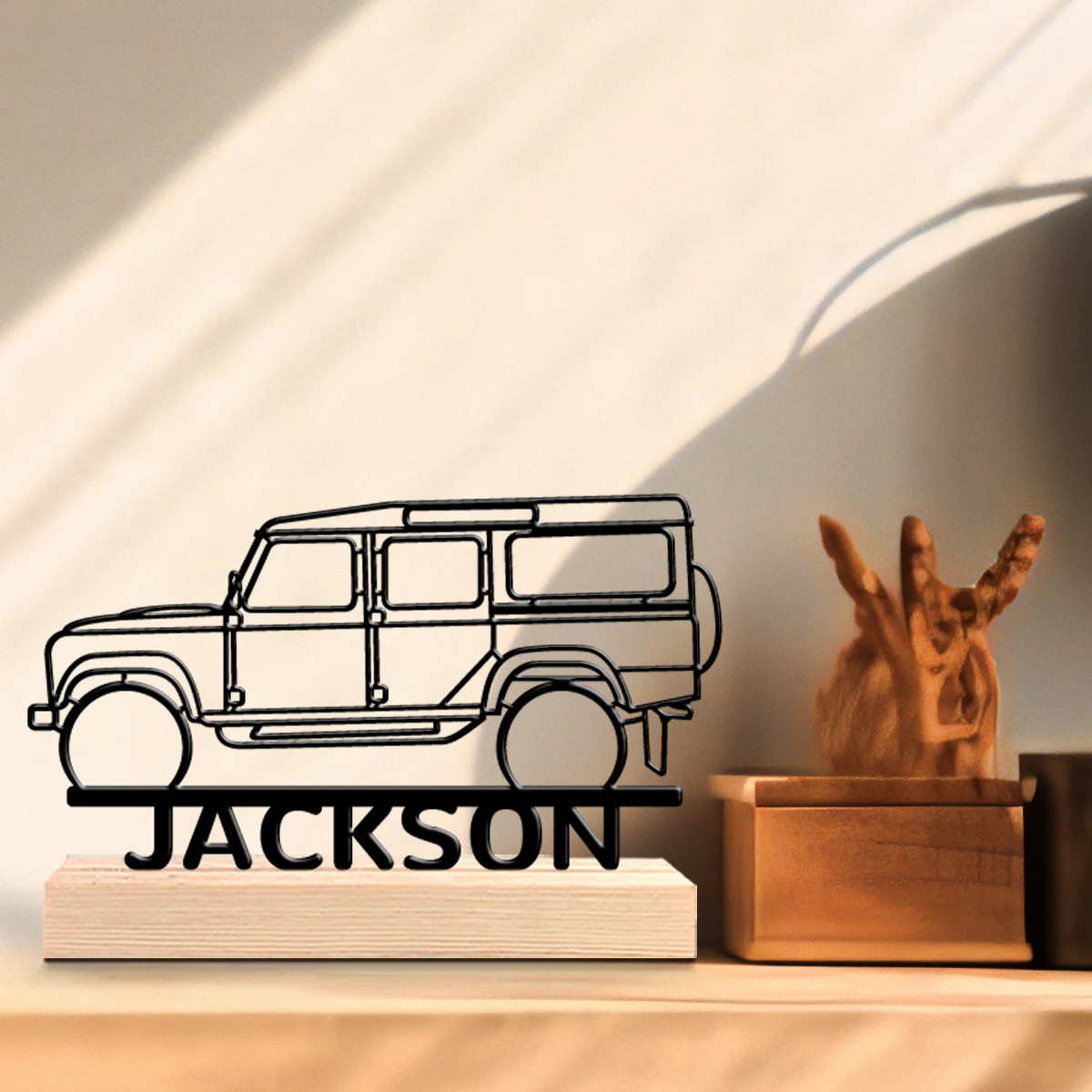 1pc Fashionable Personalized Custom Metal Statue Custom Name Equipped with A Wooden Base Modern Rural Home Desktop Decorations
