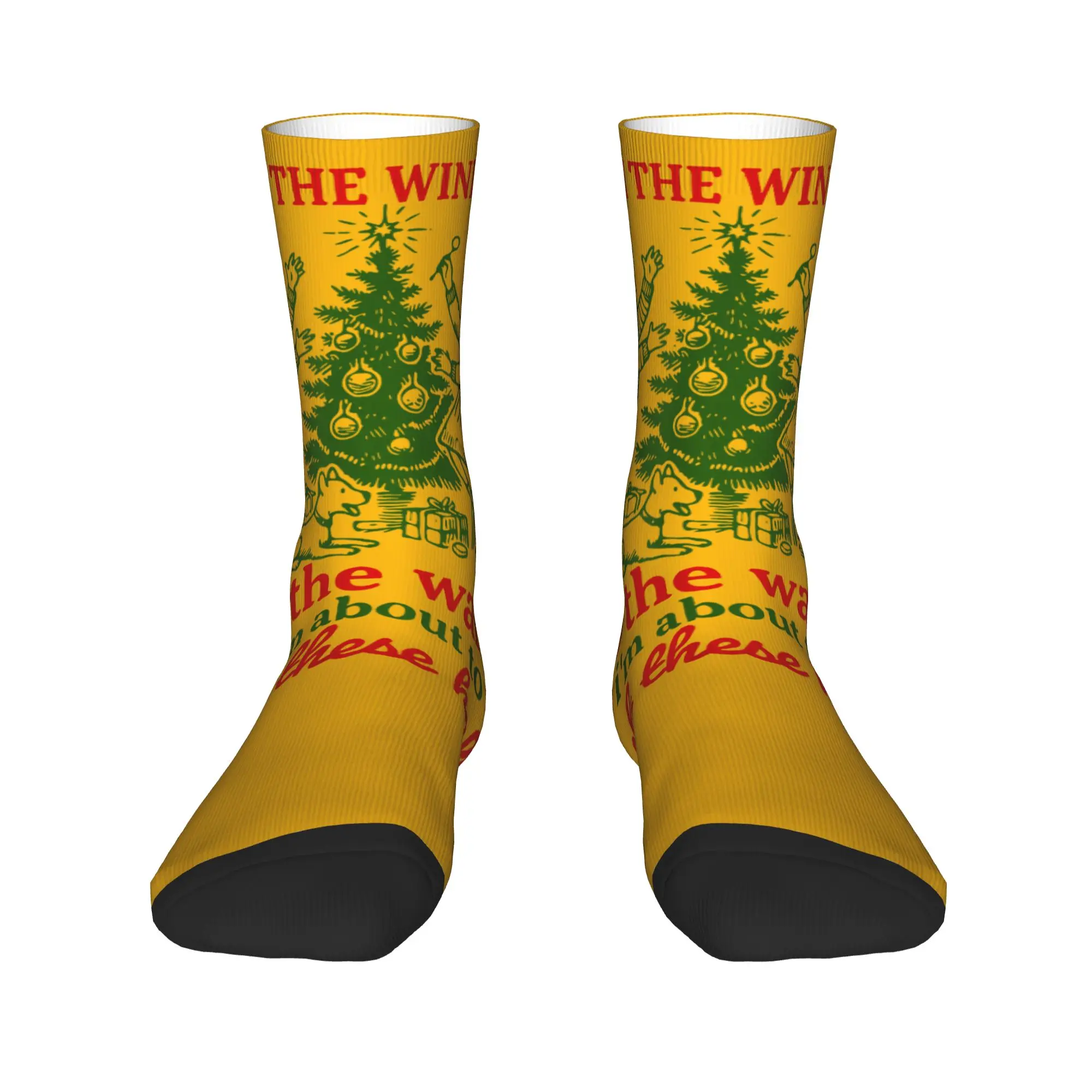 Kaus Kaki Natal Lucu dari Jendela hingga Dinding, Stoking Anti-Selip, Kaus Kaki Panjat Tebing Berkualitas Tinggi untuk Pria, Kaus Kaki Musim Dingin Lucu