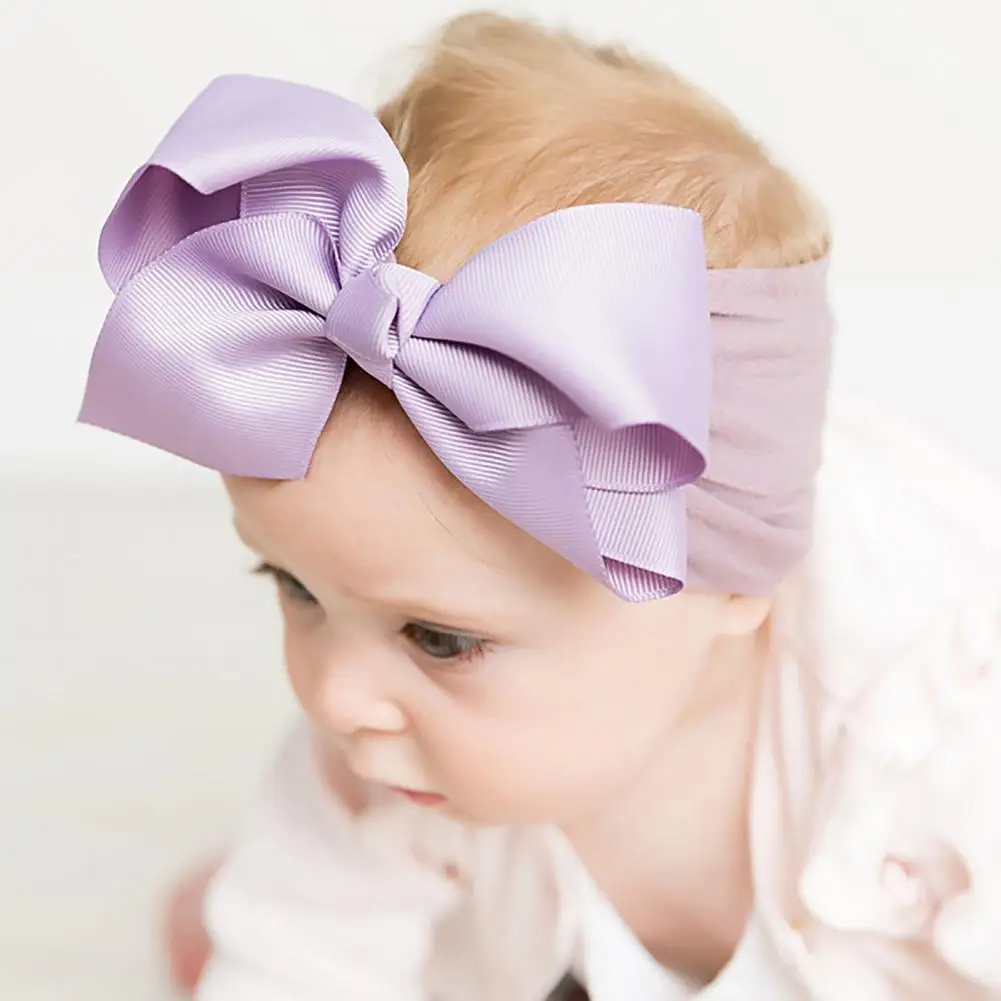 Baby Headband Bowknot Broadside Decorative Newborn Girls Boys Elastic Hair Band Headdress Accessories