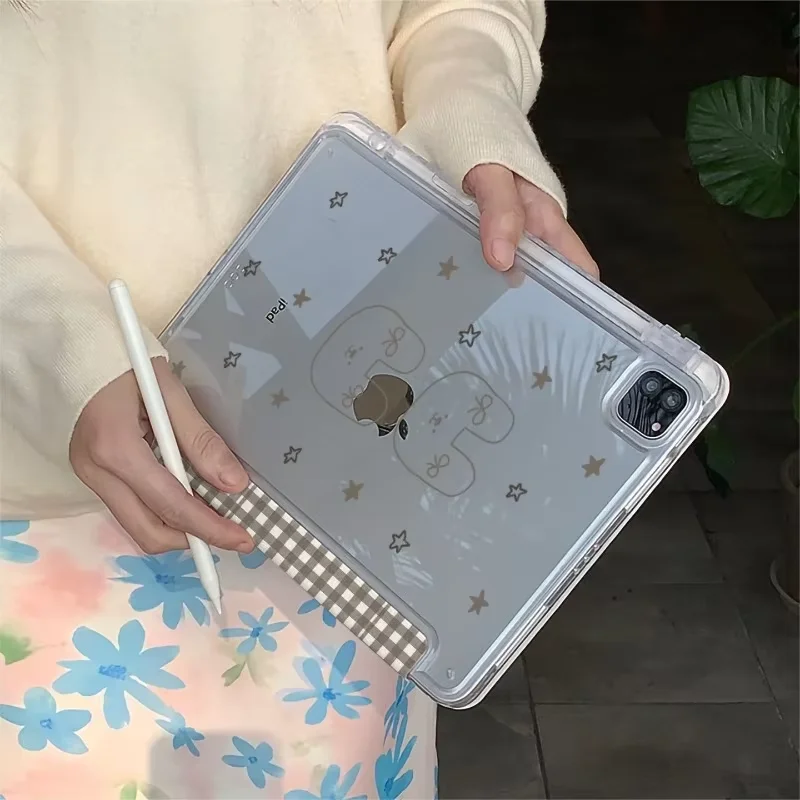 Polka Dot Angel Wing For iPad Case iPad Air 4 5 6 Pro 11 12.9in 13 M4 10.9 10.2 Mini 7 6 10th Y Folded Edge Case with Pen Holder