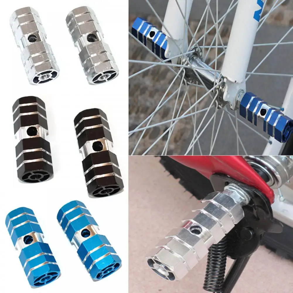 BMX Bike Pedal Alloy Foot Stunt Peg Footrest-Lever Grip Anti-Slip Clamps Front Rear Axle Foot Pick Accessories