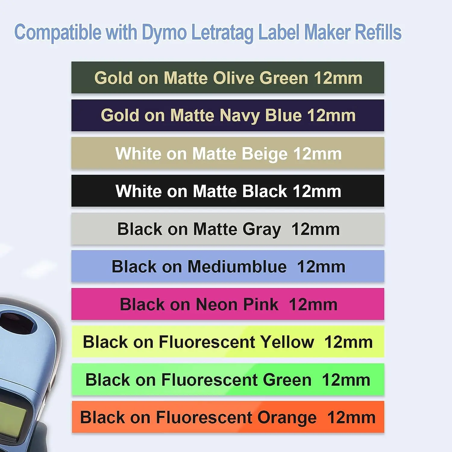 1PCS 91201 91200 Multi Colors Compatible for Dymo LetraTag Label Tape Plastic 91331 91221 Ribbon for LT100H 100T Label Printer