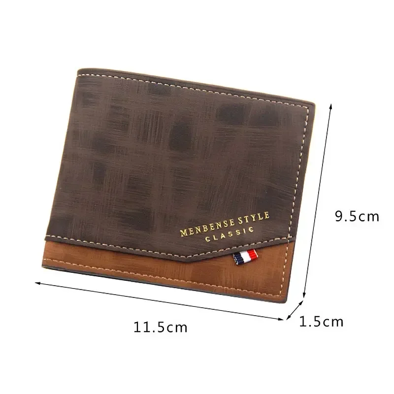 Personalized Name Gift Short Men Wallets Classic Coin Pocket Small Wallet Card Holder Frosted Leather Men Purses Free Engrave