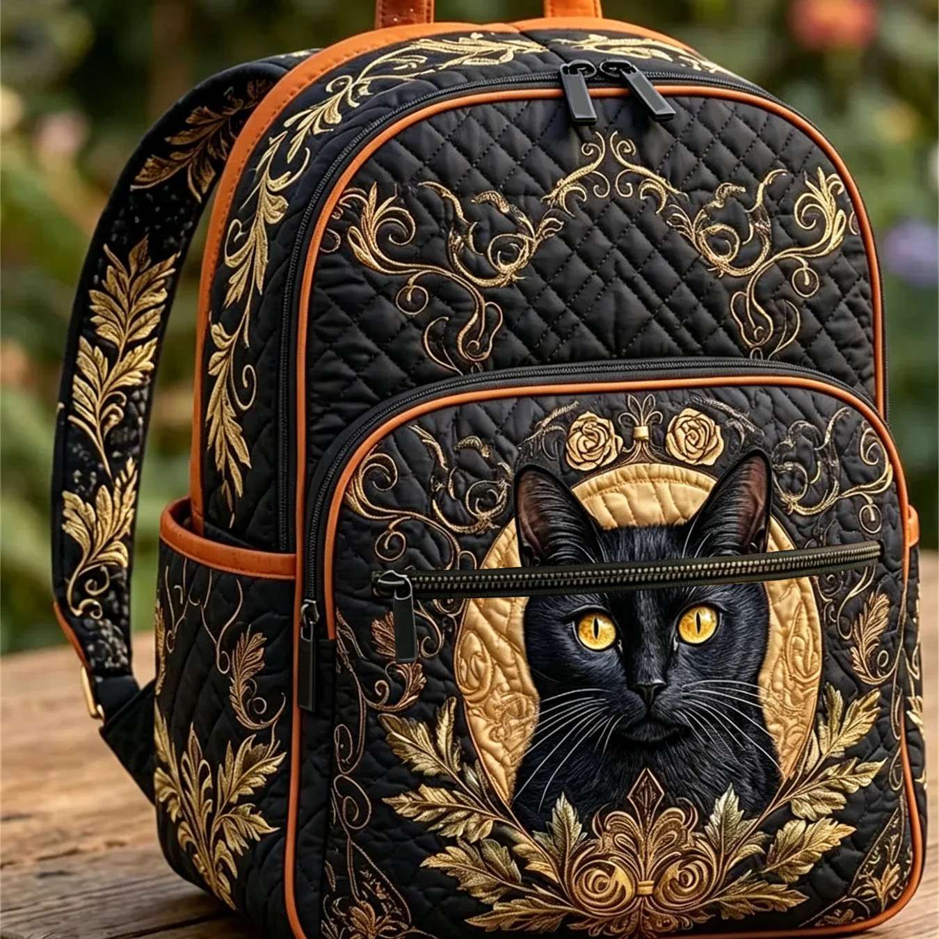 Vintage Quilted Craftsmanship with No Embroidered Patterns, Casual Backpack for Women Men, Fits 15.6 Inch Laptop, Lightweight Da