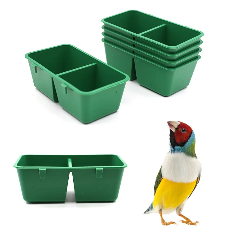 Bird Feeder Box Cage Food Bowl Container For Parrot Rabbit Wire Cage Universal Connected Feeding Cup view 3
