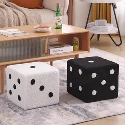 Black White Domestic Dice Stool Entry Door Shoe Stool Can Be Removed Washed Sitting Block Bedroom Creative Low Sofa Foot Stool