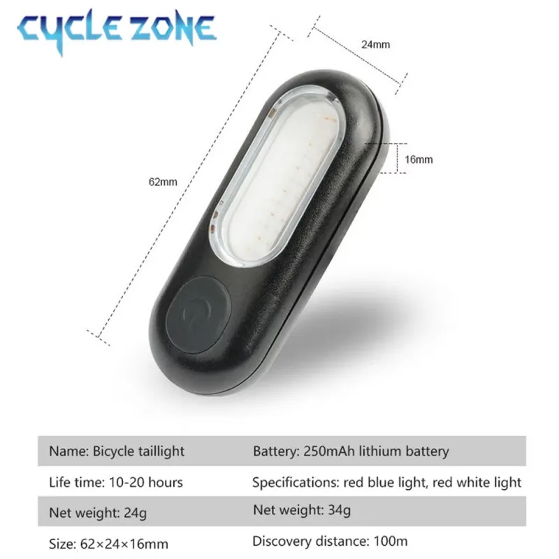 Bicycle Rear Light USB Rechargeable Bike Taillights Night Riding Safety Warning Tail Lamp Bike Back Light Cycling Accessories