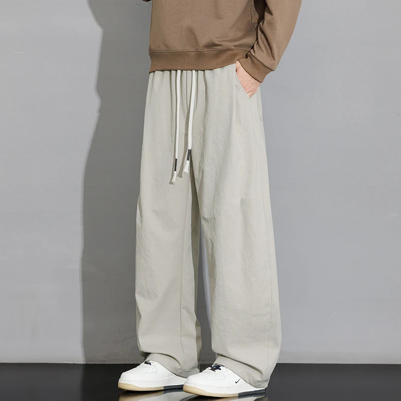 Mens Lightweight Straight Leg Trousers, Stretch Chinos Pants, Relaxed Fit, Breathable, Leisure Wear, Office Wear, Vacation Wear