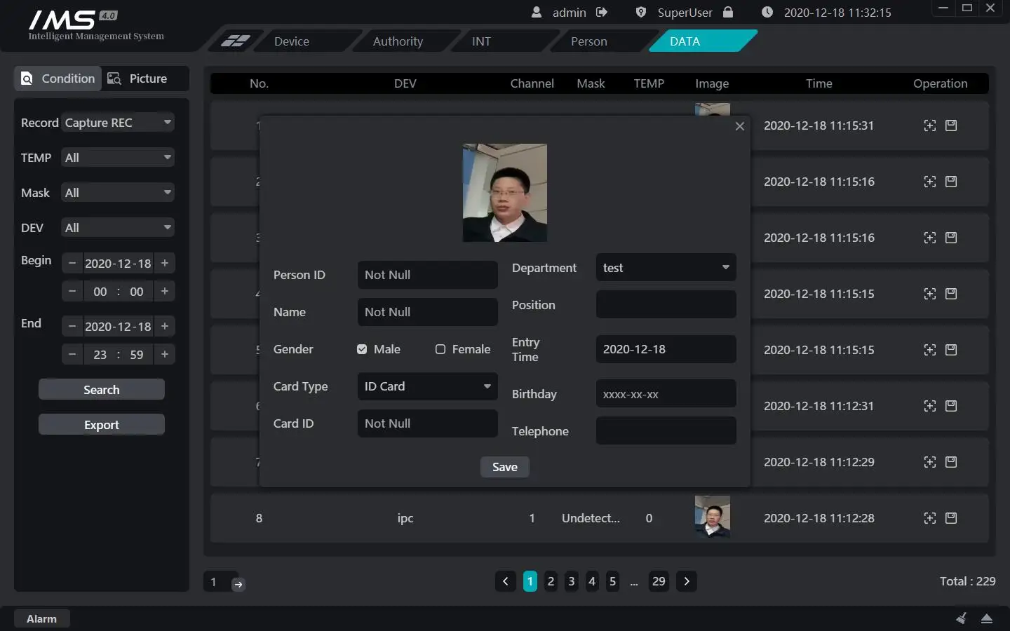 Smart facial AI face recognition cctv camera with alarm function,RS485 output FTP,SDK API GA/T1399 1400 Integration