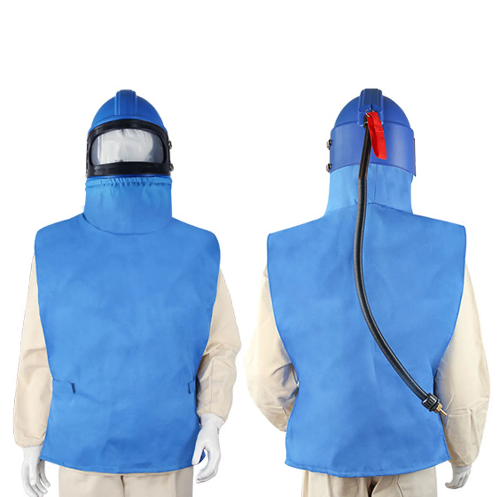 

Air Feed Sandblast Helmet Sandblasting Helmet with Air Supply Sandblaster Air Supplied Safety Sandblast Hood Protector