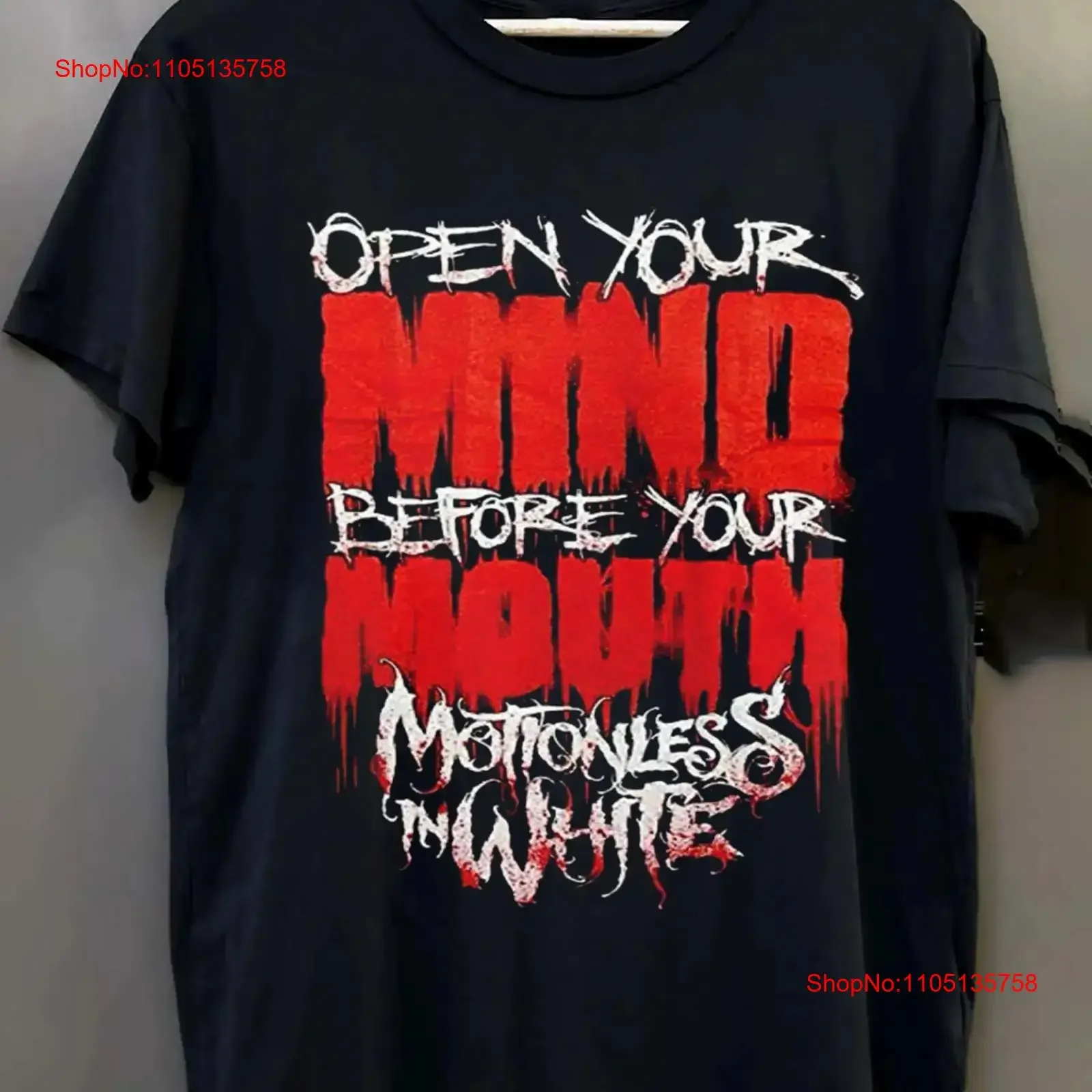بلا حراك في الفرقة البيضاء افتح عقلك أسود جميع حجم تي شيرت VC2036 خمر غسلها مريحة للتنفس عادية