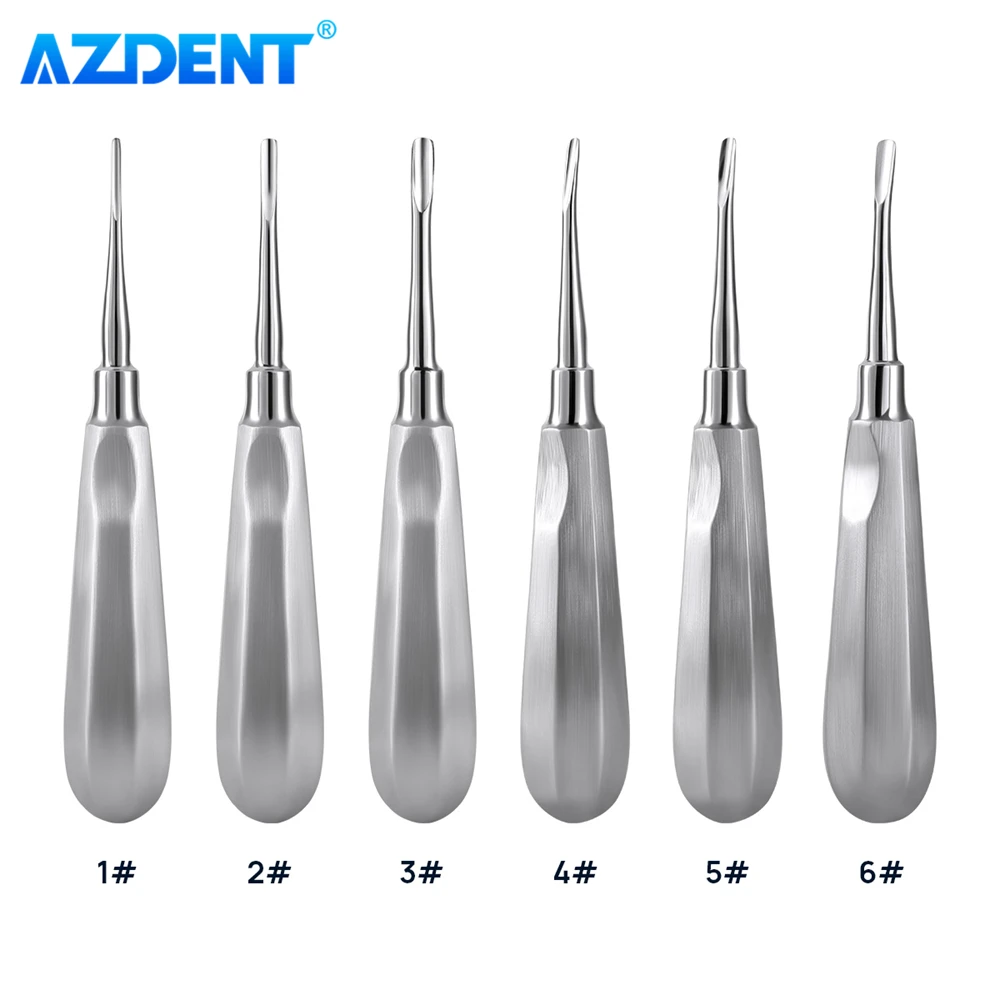 Dental Teeth Elevator AZDENT Surgical Tooth Extraction Tool Stright Curved Stainless Steel Dentistry Lab Instrument Dentists