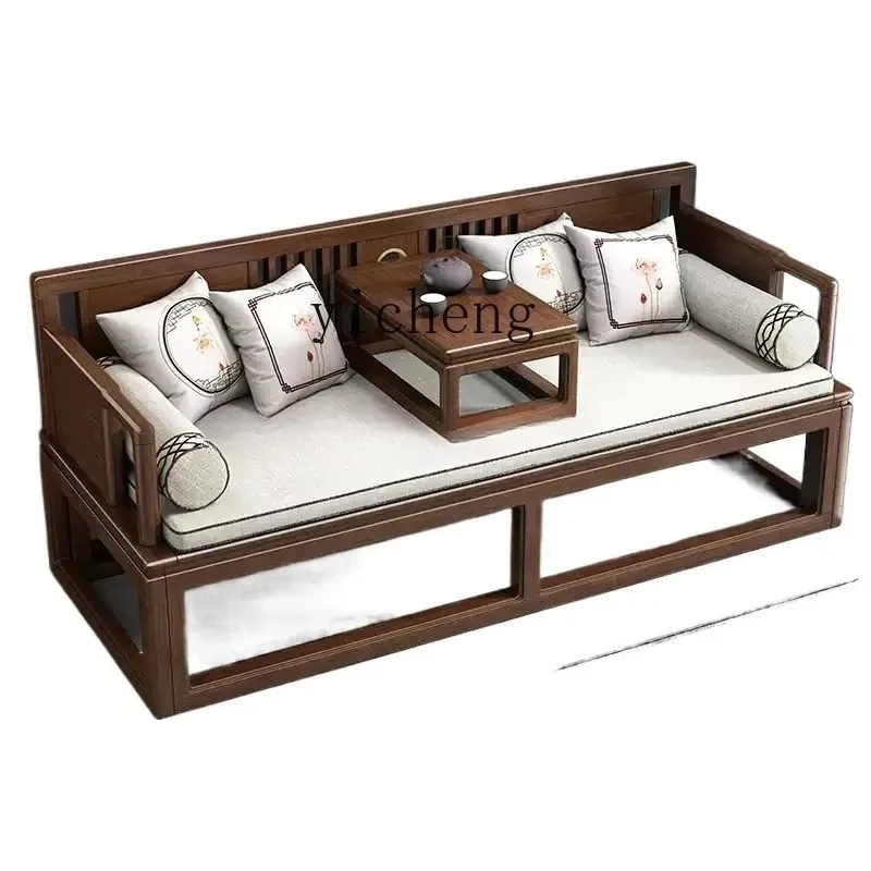 SA-2  Walnut small apartment telescopic push-pull sofa bed multi-functional zen Arhat couch
