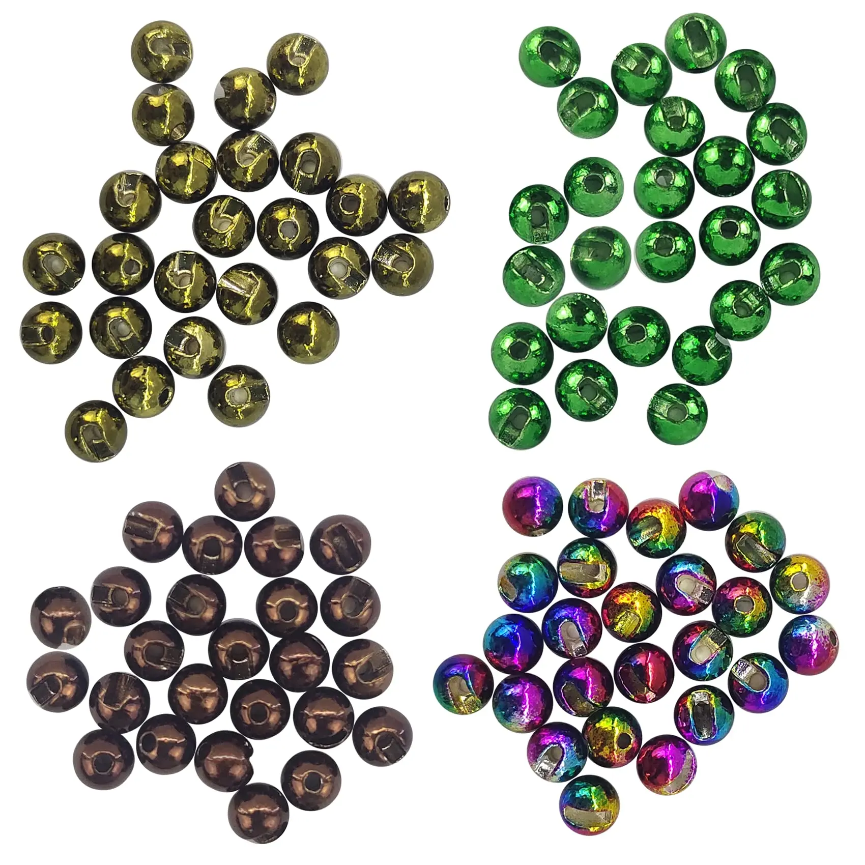 Aventik-Perles de tungstène à tête fendue pour attache de mouches, accessoire de pêche, matériel de nymphe, boule, 2,5-4,5mm, 25 pièces