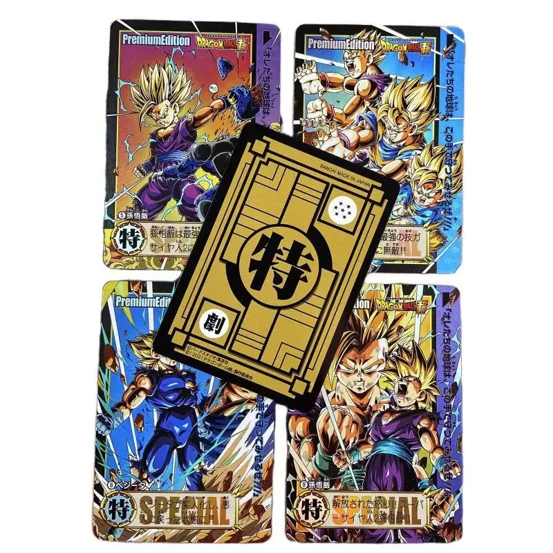 9Pcs/set Dragon Ball Son Goku Son Gohan Self Made Japanese Anime Game Characters Classic Series Color Flash Collection Card Toy