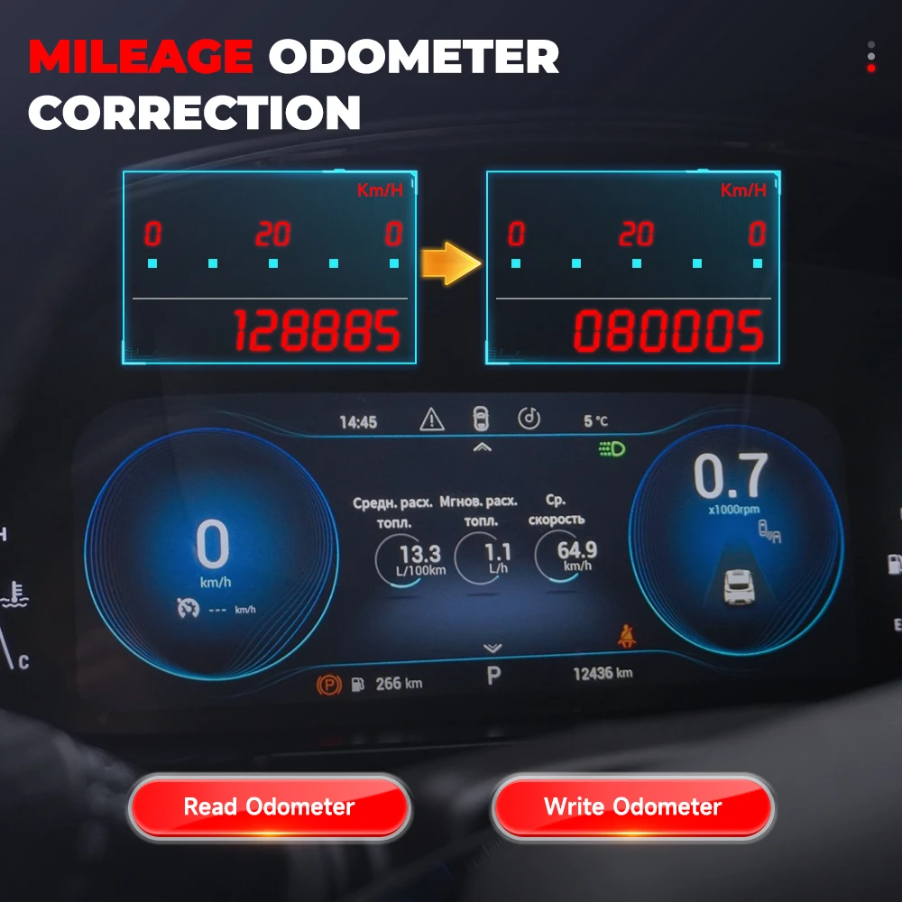 オイルリセット機能付きクラスター補正コードリーダー,診断ツール,OBD2スキャナー,読み書き,調整,ANCEL-DM500