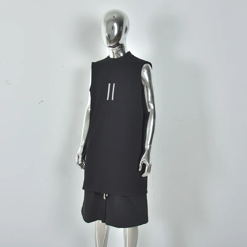 HKSH Summer New Man Dark Round Neck Cotton Vest Sleeveless Tees Sweat Absorbing Fashion High Street Personalized Chic Ins HK4899