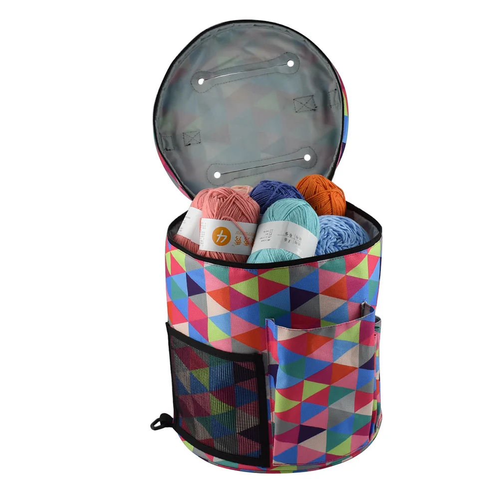

Large Colorful Round Wool Storage Bag DIY Crochet Yarn Holder Organizer Protect Wool Prevent Tangling Knitting Bag Storage