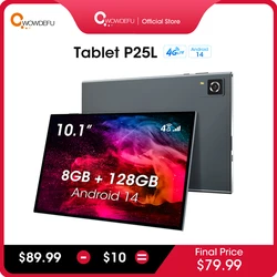 CWOWDEFU Android 14 Tablet 4G SIM Ontgrendeld 10.1 