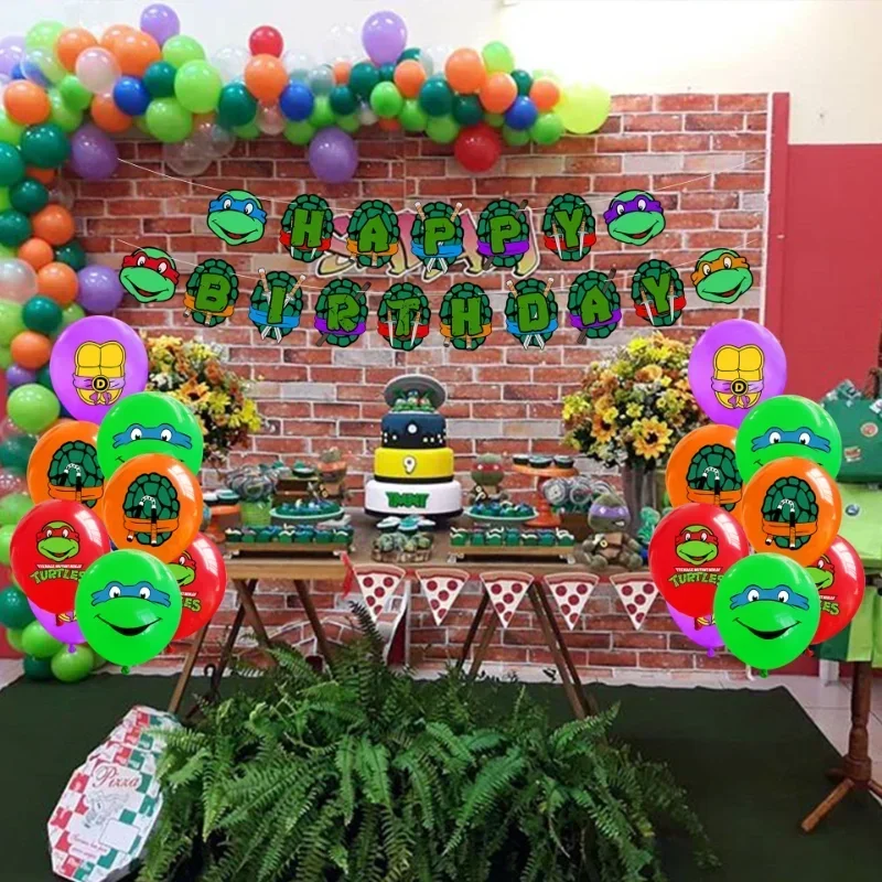 10/12 szt. Żółwi Ninja TMNT balon wypełniający lateksowe balony gry balony na imprezę Happy Birthday Party bożonarodzeniowe dekoracje na prezenty