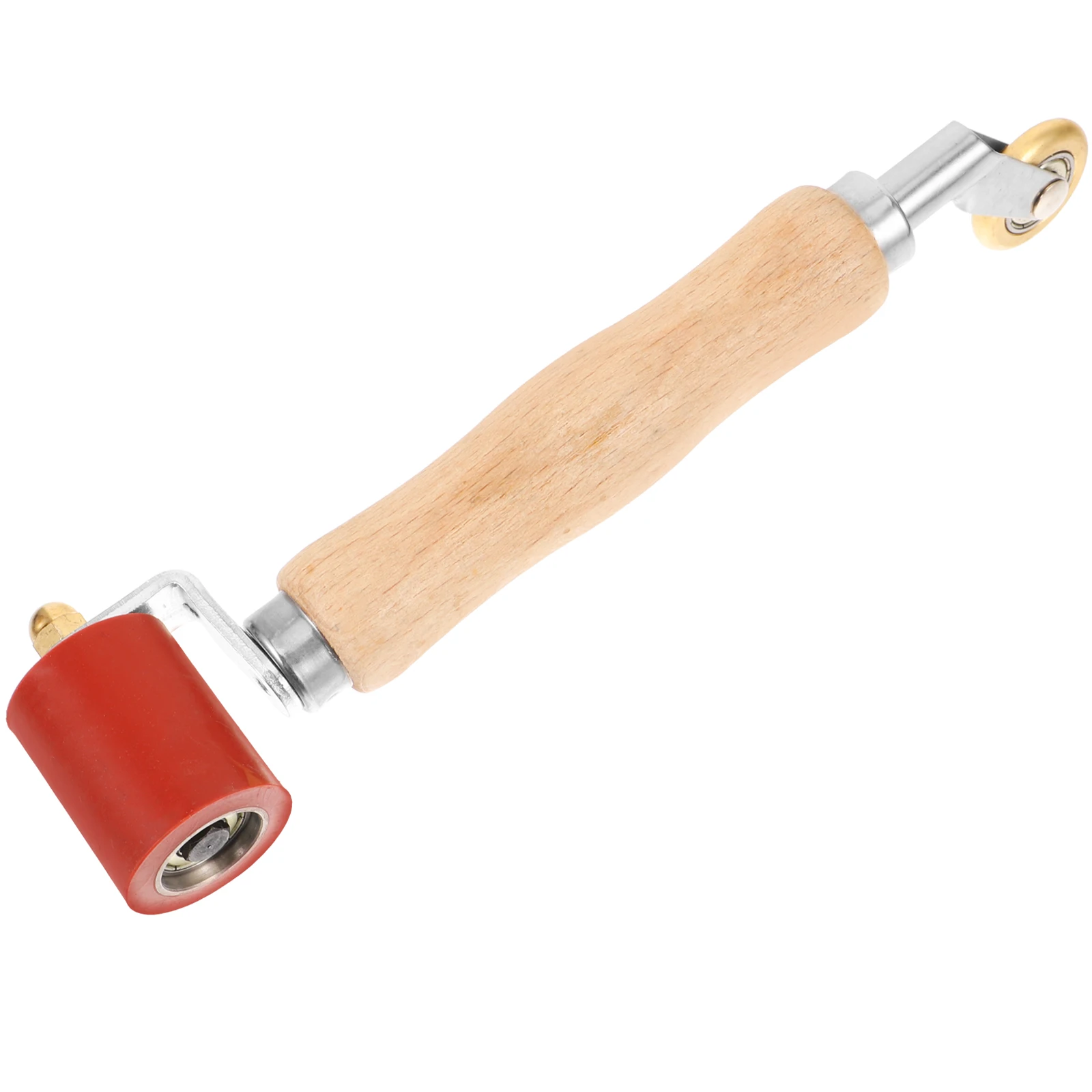 

1pcs Hand Press PVC Welding Tool with Brass Roller Wheel Red Silicone Dual Purpose Seam Roller for Roofing Craft Project