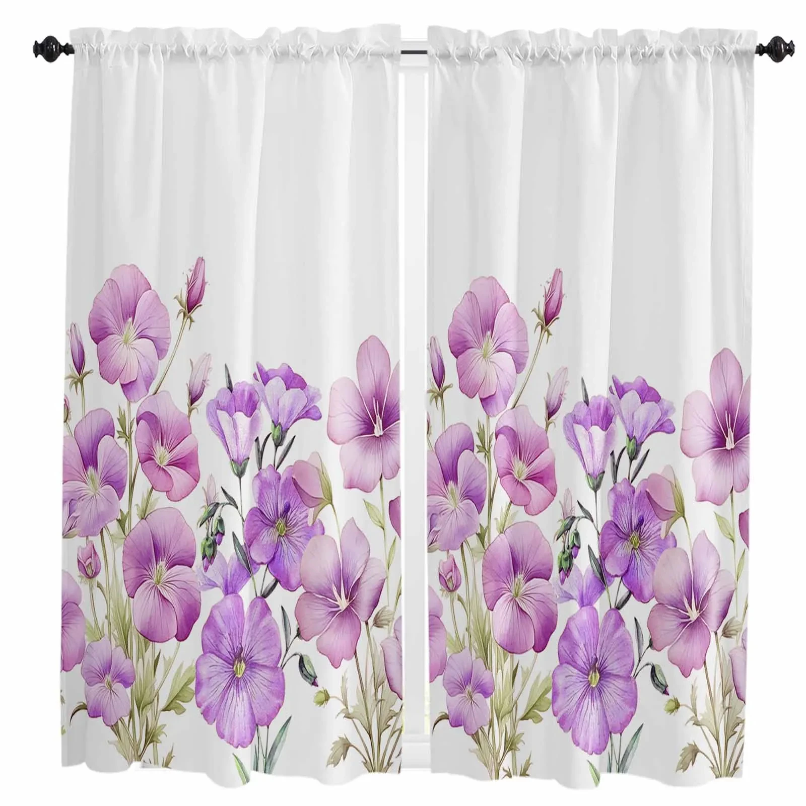 

Spring Summer Flower Butterfly Curtain Home Decoration Living Room Short Curtains Window Treatments For Kitchen Bedroom