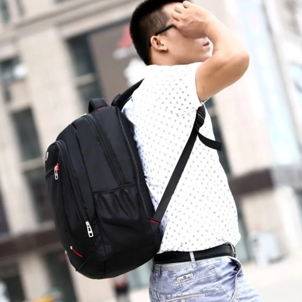 Zaini grandi da uomo impermeabili Borsa da scuola per studenti di grande capacità resistente all'usura Borsa per laptop multitasche in tessuto Oxford