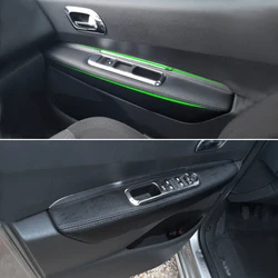 Car Interior Door Armrest Panel Microfiber Leather Cover Sticker Trim For Peugeot 3008 2011 2012