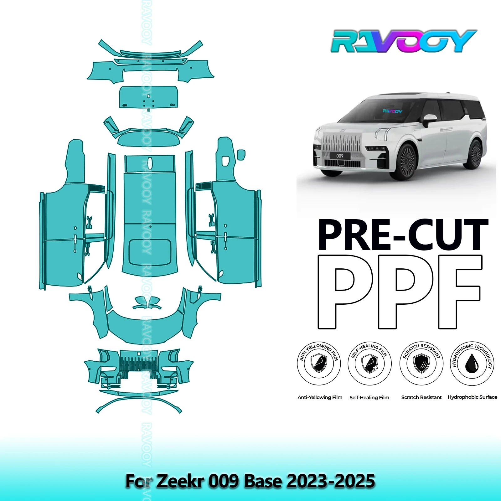 

Car Precut Paint Protection Film Full Vehicle Anti-scratch Exterior TPU PPF For Zeekr 009 Base 2023-2025