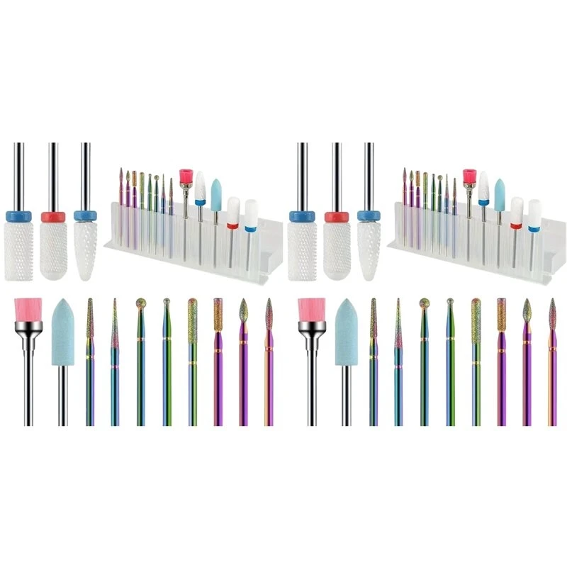 

Beauty New 26Pcs Professional Ceramic Nail Drill Bit Set Electric Manicure Nail File Bit For Acrylic Gel Nails And Cuticles