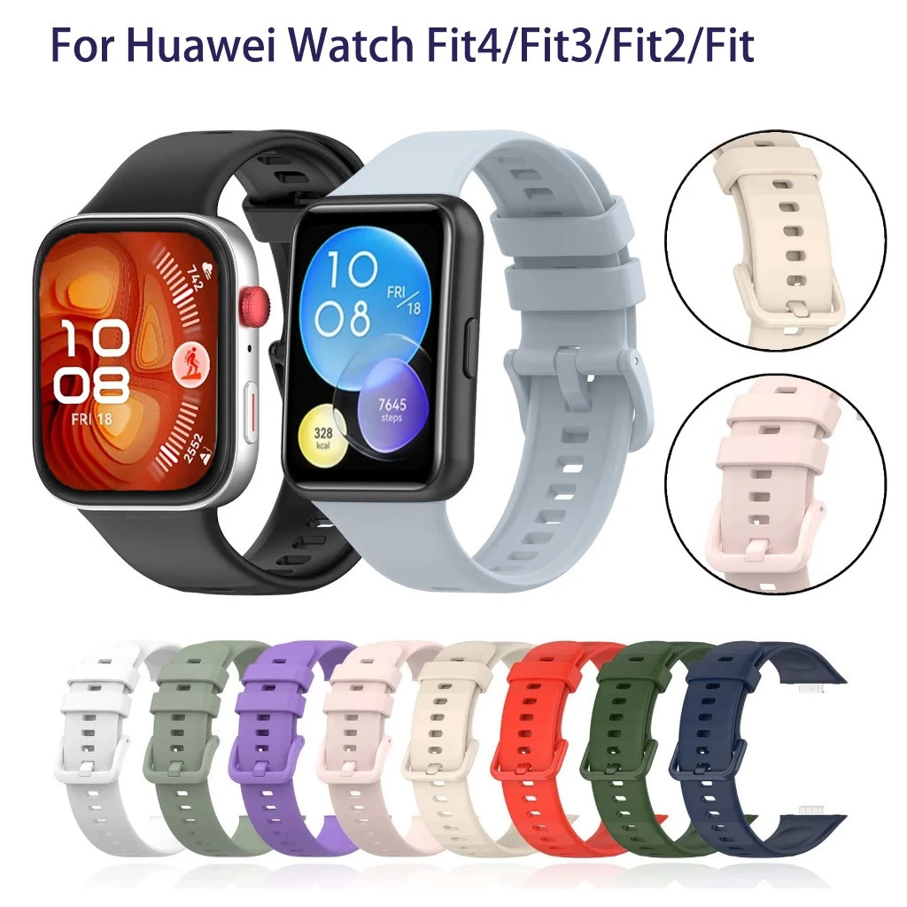 Pulseira de silicone para huawei watch fit 4 3 2/fit novo/se/edição especial pulseira de moda esportiva cinta