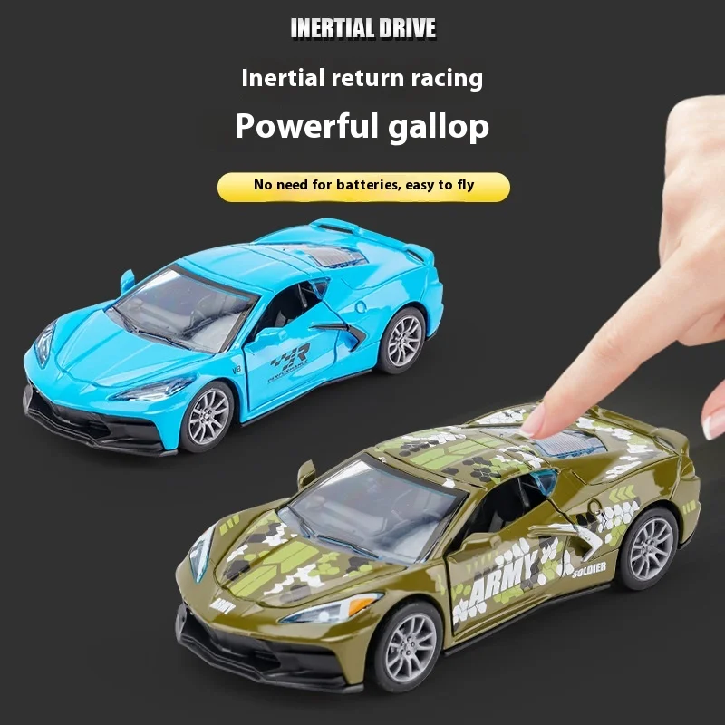 Simulation of two-door sports car model children's alloy toy car pull back car collection gift car model ornaments children's gi