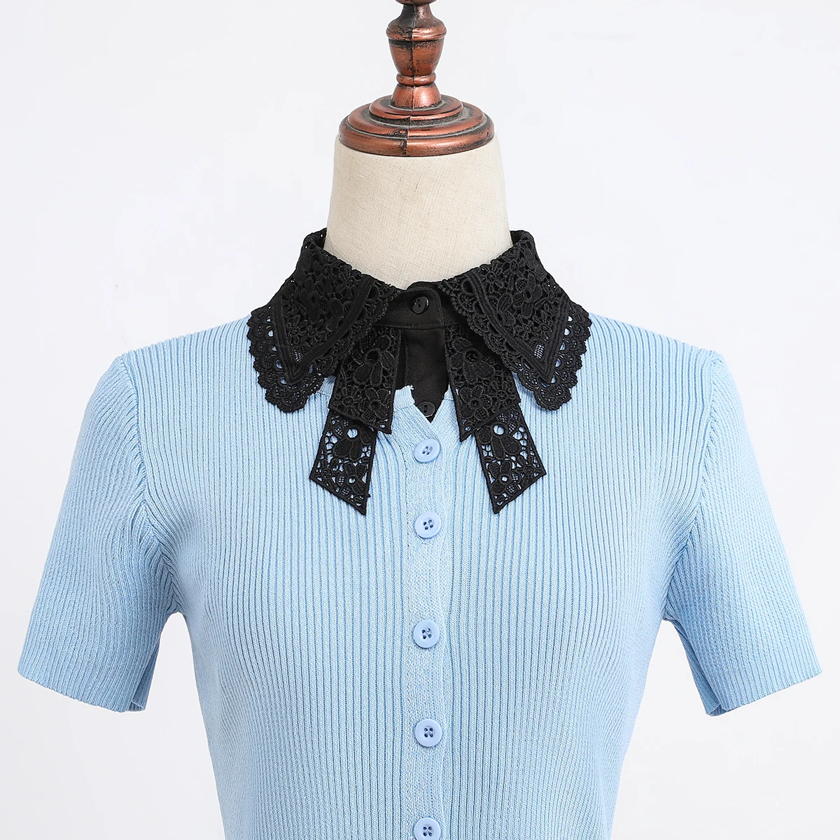 Modischer bestickter Kragen für Damen, vielseitige Dekoration, abnehmbarer Chiffon-Fake-Kragen – Detail 10