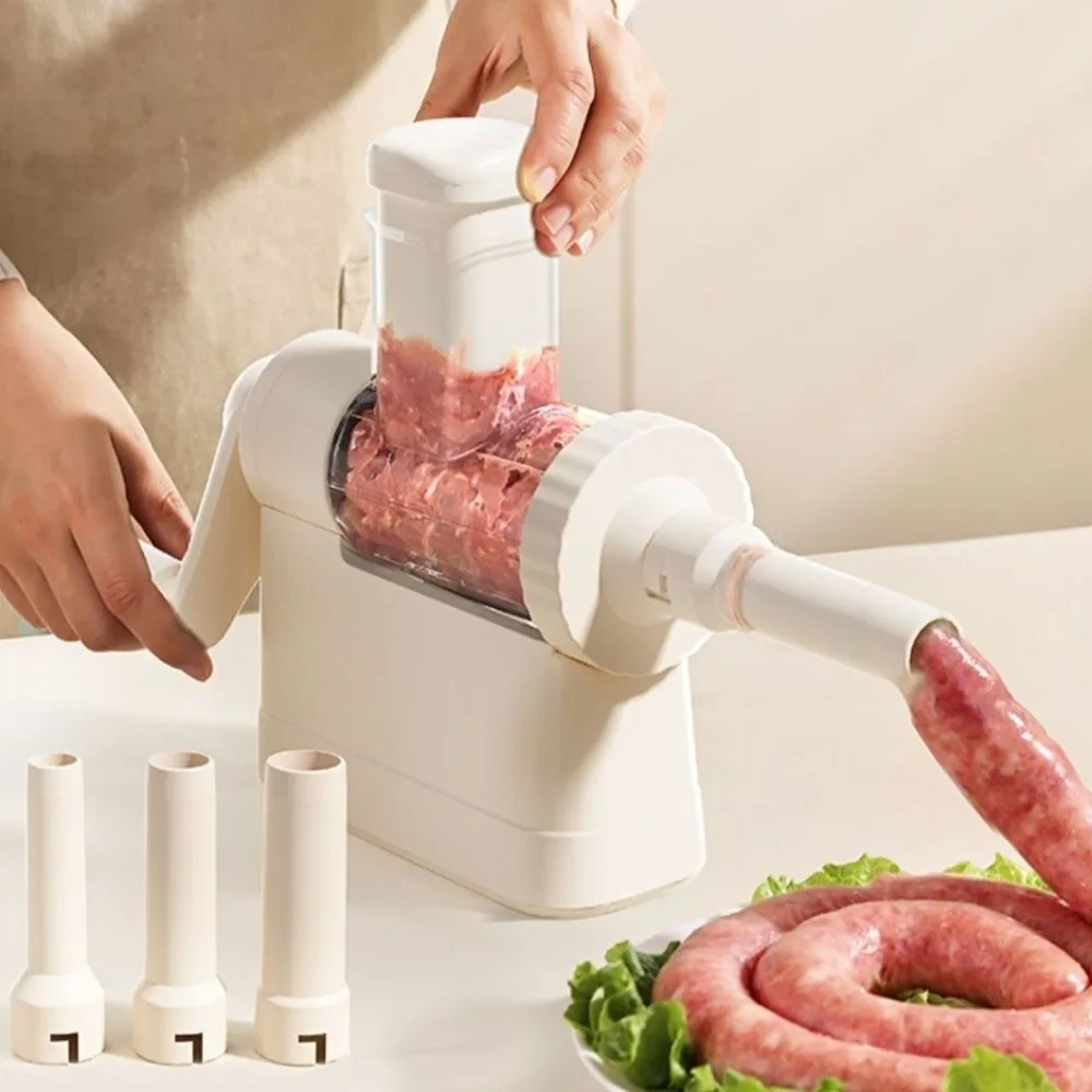 

Fast Filling Manual Sausage Stuffer Large Capacity Detachable Meat Stuffer Kit Plastic with 4 Filling Nozzles