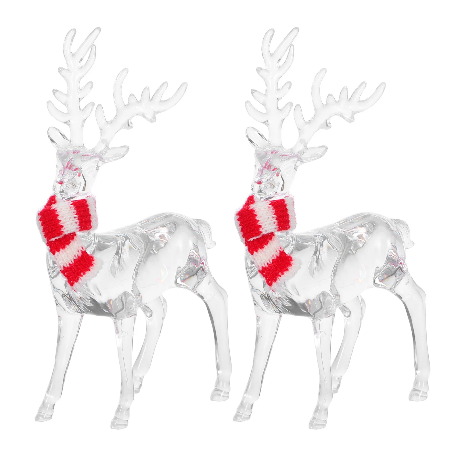 

2Pcs Crystal-Like Reindeer Ornaments Acrylic Deer Christmas Decor Space-Saving Lightweight Holiday Hanging Decor for Indoor