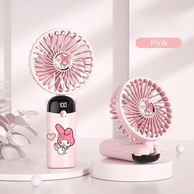 مروحة كهربائية صغيرة Miniso-Sanrio ، لون وردي ، داخلي ، خارجي ، سهل الحمل ، Smallfan رياح كبيرة ، كاواي ، فتاة ، نساء ، هدية جديدة