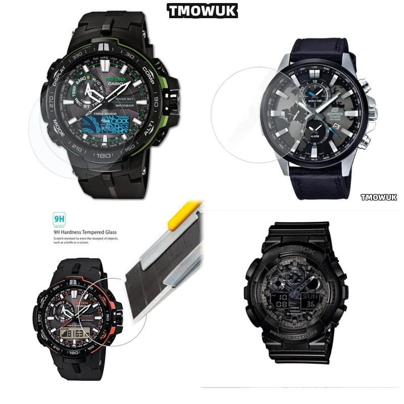 

For GA100 6100 TR770 Pro-Trek EFR 303 GA-2200 GA-2100 GST-W300 - HD Clear - 9H - Anti-Scratch Tempered Glass Watch Screen
