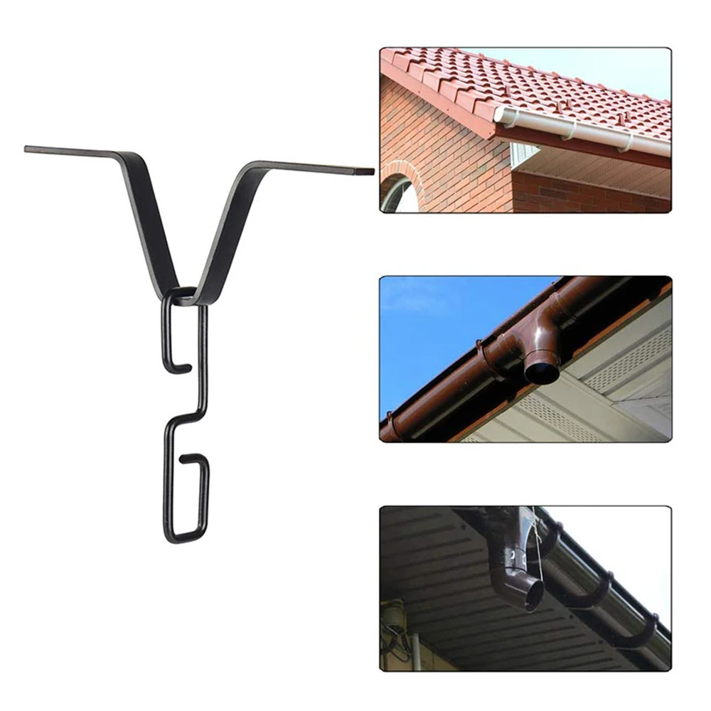 Rain Chain Gutter Adapter Hook V Adapter Iron Rustproof Rain Chain Downspout for Home Downpipe