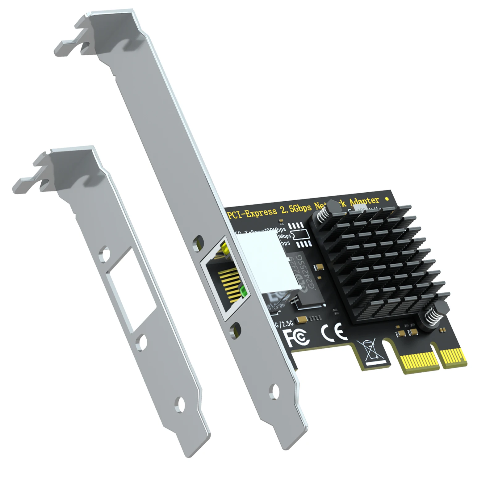 

2.5Gbps PCI-E NIC Network Card for PC, RTL8125BG Chip, PCI-Express X1, RJ45 LAN Port