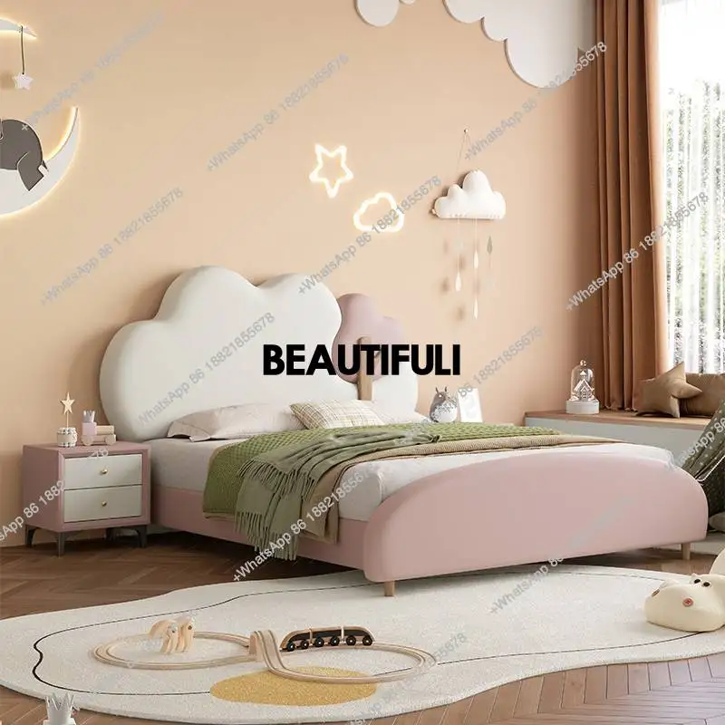 

Organizer Double Bed Base Princess Cute Floor Wooden Double Bed Headboards Modern High Cama Matrimonial Home Furniture