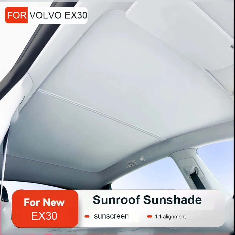 Parasol para Techo Solar Volvo EX30, Pantalla Negra para Techo Solar, Decoración Interior de Coche, Panel de Protección Solar para Techo