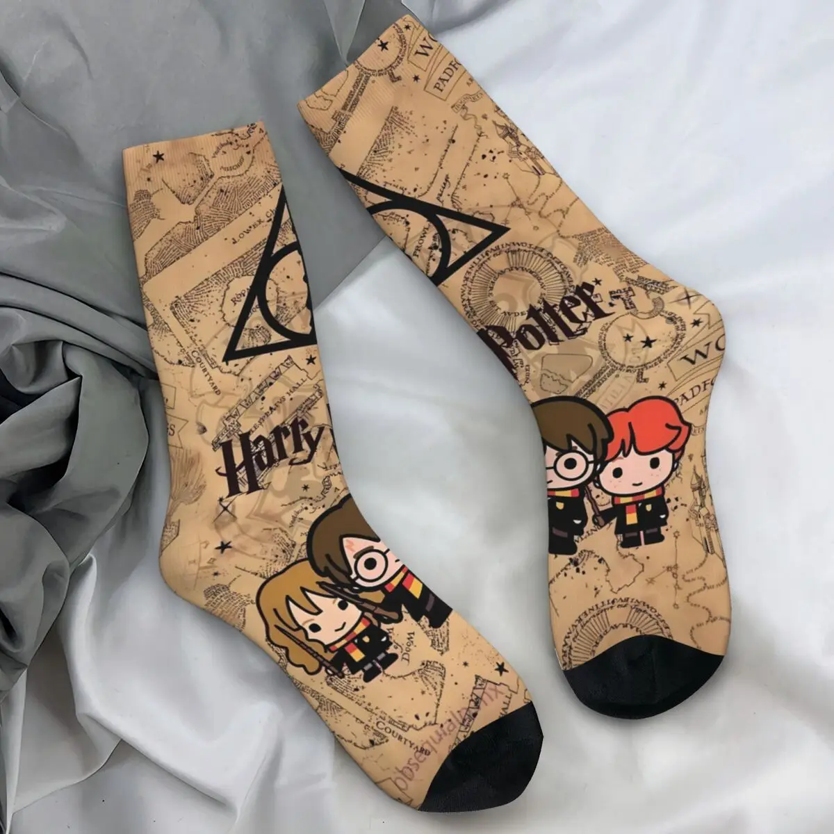 Hot Movie Harrys Cartoon Design Socks Leisure Stockings Men High Quality Outdoor Socks Winter Design Non Slip Socks