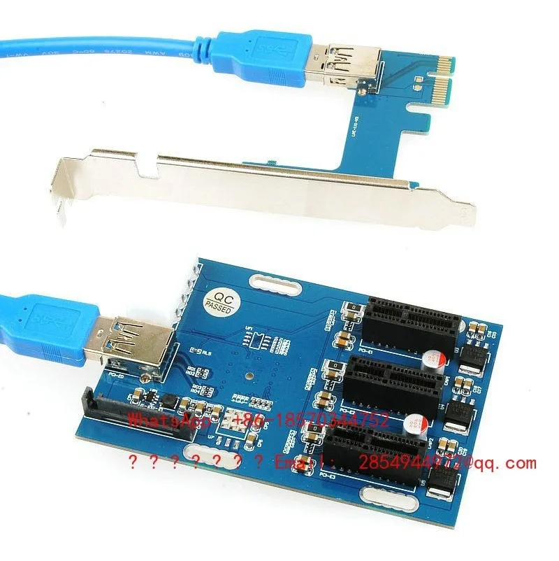 PCI-E To PCIe Adapter Card 1 To 4 PCI-E 1X Expansion Card 4 Ports PCIe Slot One To Four