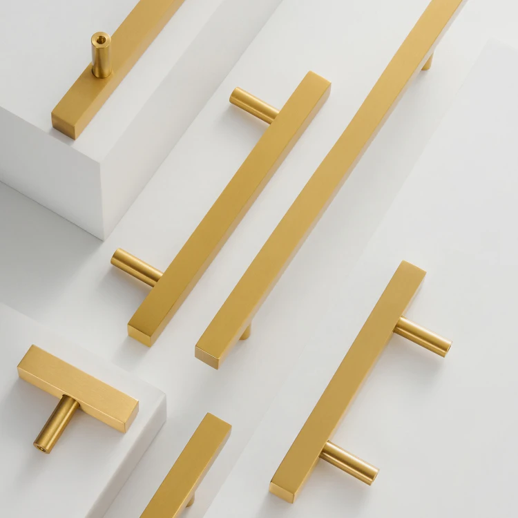 Solid Brass Square Long Refrigerator Dishwasher Door Pull Wardrobe Door Kitchen handle Drawer Handle