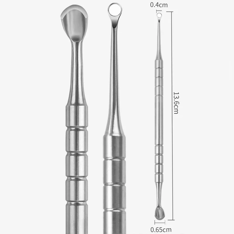 Bâtonnets de Manucure en Acier Inoxydable à Double Extrémité, Tête Biseautée Circulaire, Dissolvant, N64