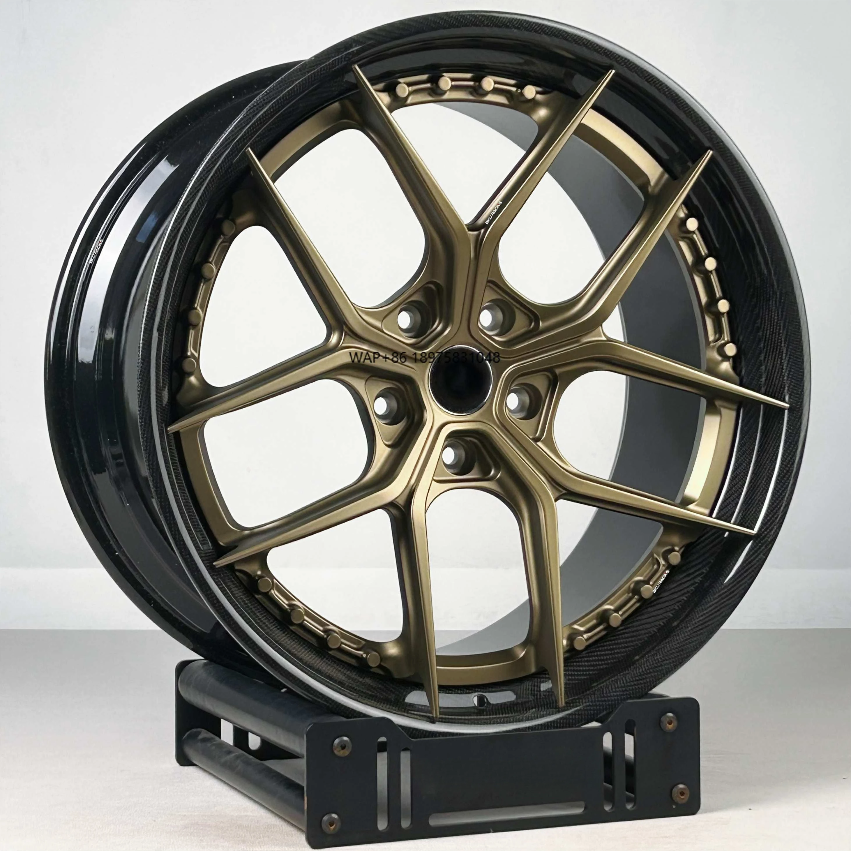 2-Piece Carbon Fiber Lip Wheel for  20 21 22 Inch Rims Carbon Fiber Alloy Forged 5x112 Wheels