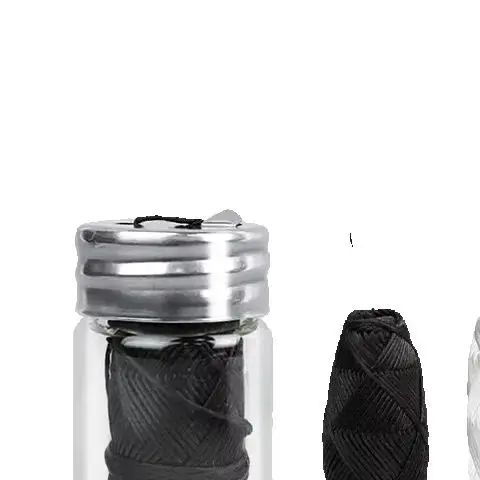 

30-метровая веганская биоразлагаемая зубная нить из бамбукового угля с многоразовым стеклянным держателем, крошечная нить со вкусом мяты